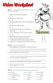 English Worksheet: shrek 2 