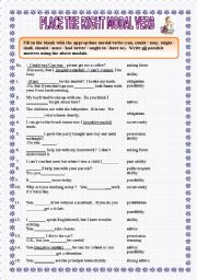 English Worksheet: MODAL VERBS