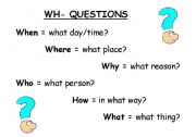 English worksheet: Wh Questions