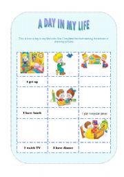 English Worksheet: A day in my life