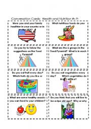 Conversation Cards:  Health and Nutrition  #s 9-16