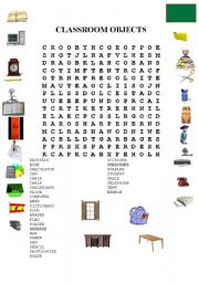 English Worksheet: CLASSROOM OBJECTS