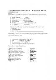English Worksheet: review practice sheet