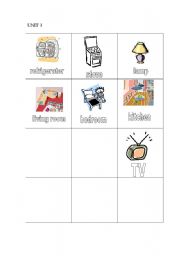 English worksheet: home rooms