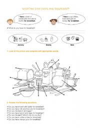 English Worksheet: Breakfast time! 