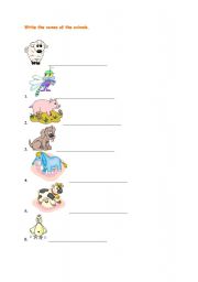 English worksheet: animals