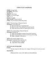 English Worksheet: reported speech lesson plan