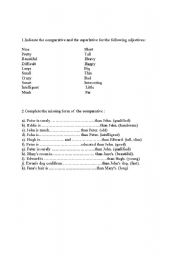 English worksheet: Adjectives