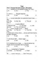 English Worksheet: Test parts of speech & Pre-test