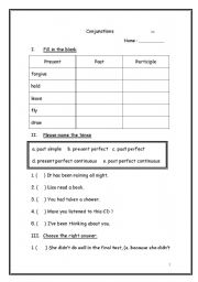 English Worksheet: Conjunctions