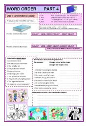 Word order part 4 direct and indirect object  (4/7)