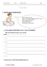 English worksheet: talking about other people