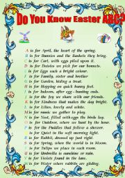 English Worksheet: Do You Know Easter ABC?