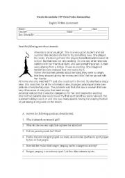 English Worksheet: Test for the 8th on sports