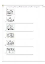 English Worksheet: Daily routines