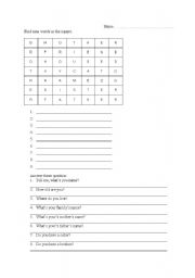 English worksheet: family test