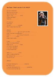 English worksheet: Listening activity Song Tina Turner