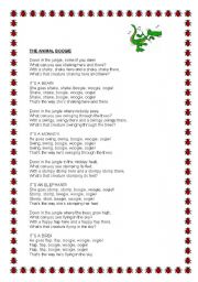 English worksheet: The animal boogie