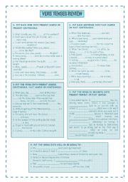 English Worksheet: Verb Tenses Review