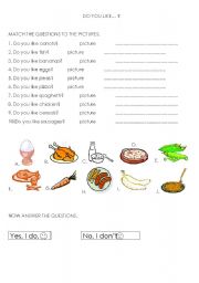 English Worksheet: Do you like...?