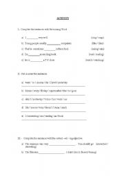 English worksheet: DIAGNOSTIC  VERBS