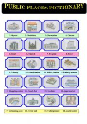 English Worksheet: Public places pictionary