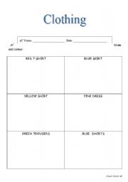 English Worksheet: Clothing