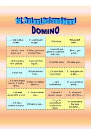 English Worksheet: 1st, 2nd and 3rd conditional domino