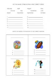 English worksheet: Around the year. 