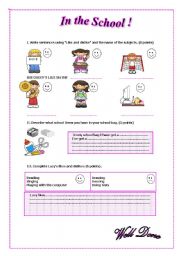 English Worksheet: In the School 