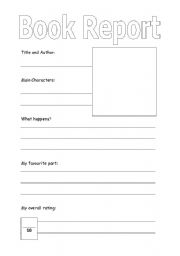 English Worksheet: Book Report