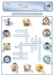 English Worksheet: Jobs - crosswords