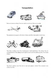 English worksheet: Transportation