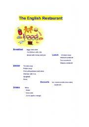 English worksheet: Food