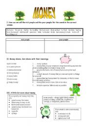 English Worksheet: money