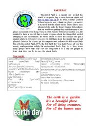 English Worksheet: Earth Day