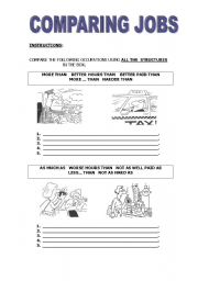 English Worksheet: COMPARING JOBS