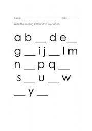 English Worksheet: working sheets about Alphabets