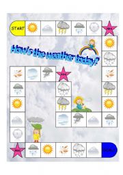 English Worksheet: Weather board game