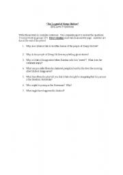 English worksheet: Quiz over  The Legend of Sleepy Hollow play