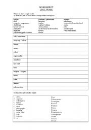 English worksheet: WORK