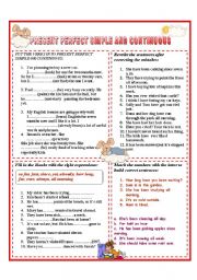 English Worksheet: present perfect simple and continuous