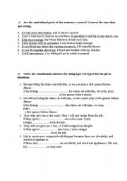 English Worksheet: Conditionals
