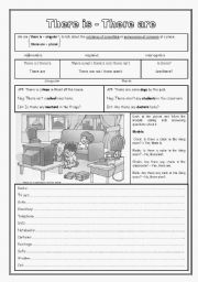 English Worksheet: There is - There are