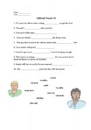 English worksheet: Difficult Words #8