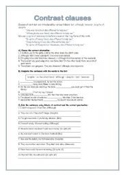 English Worksheet: CONTRAST CLAUSES