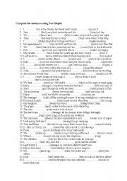 English Worksheet: past simple