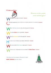 English worksheet: Word Christmas Jokes