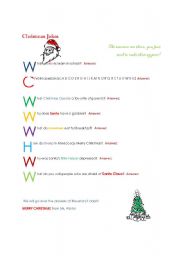 English Worksheet: Word Christmas Jokes