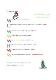 English Worksheet: Word Christmas Jokes